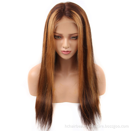 4B/27 Ombre Color Lace Front Human Hair Wigs With Baby Hair 13*4 Straight Brazilian Non-Remy Hair Lace Wig Free Part